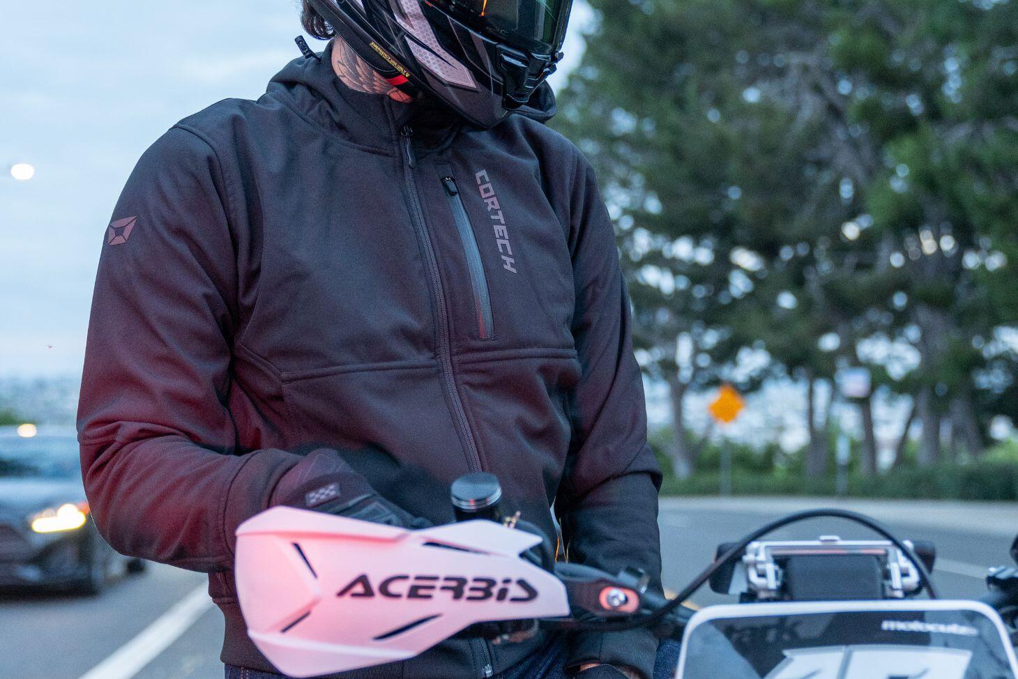 Cortech rider wearing protective motorcycle gear