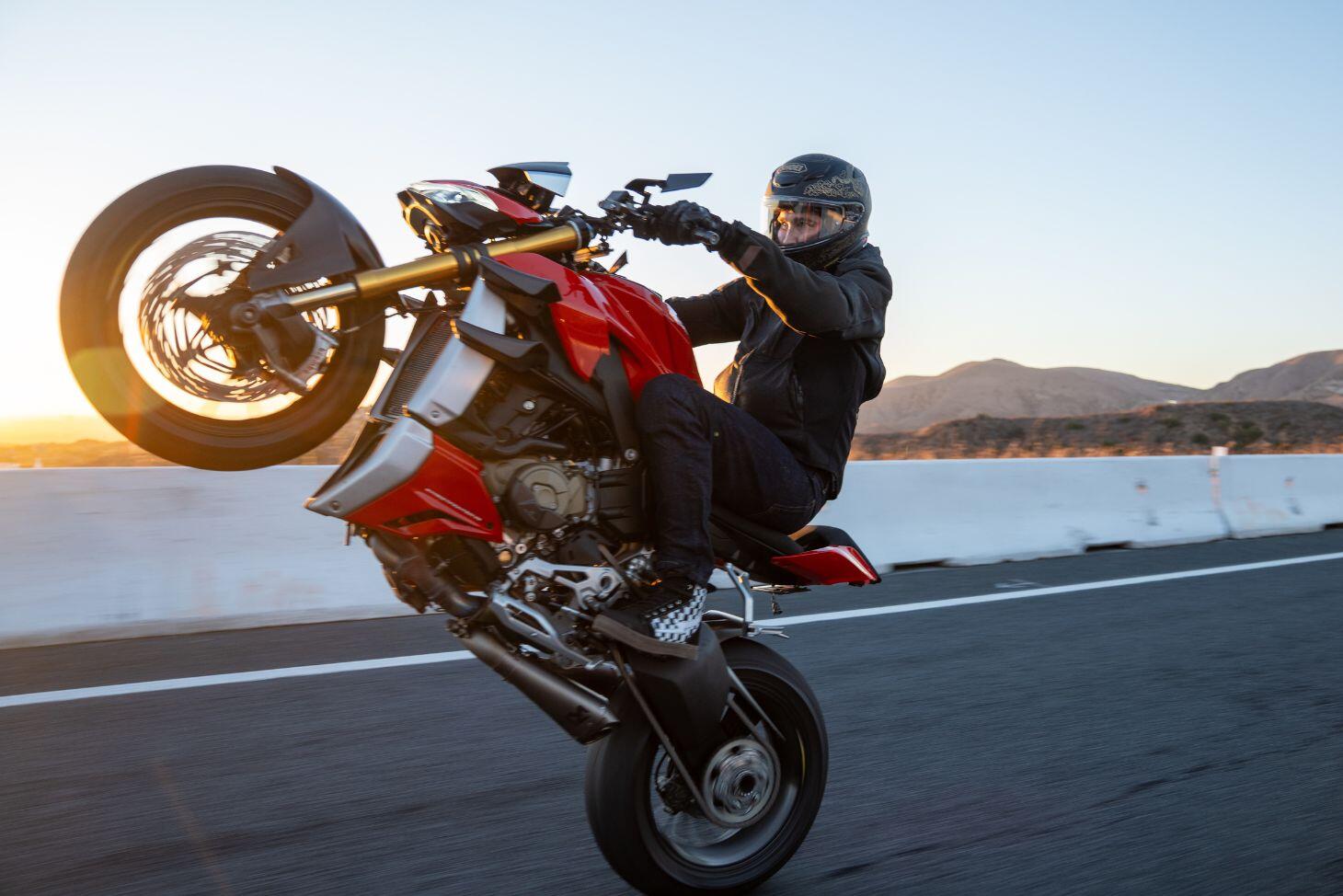 Sport motorcycle rider wearing Cortech riding gear