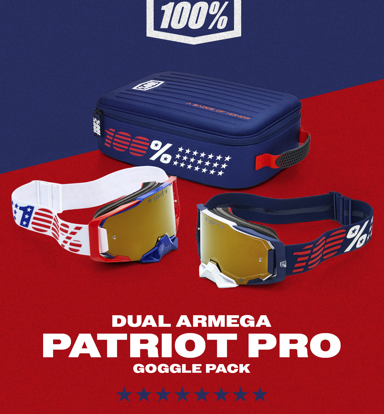 100% Dual Armega Patriot Pro Goggle Pack