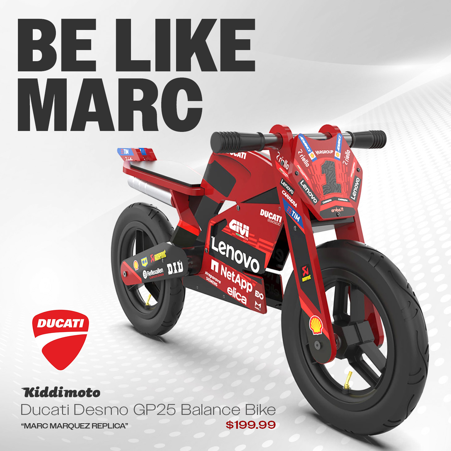 Kiddimoto Ducati Desmo GP25 Balance Bike