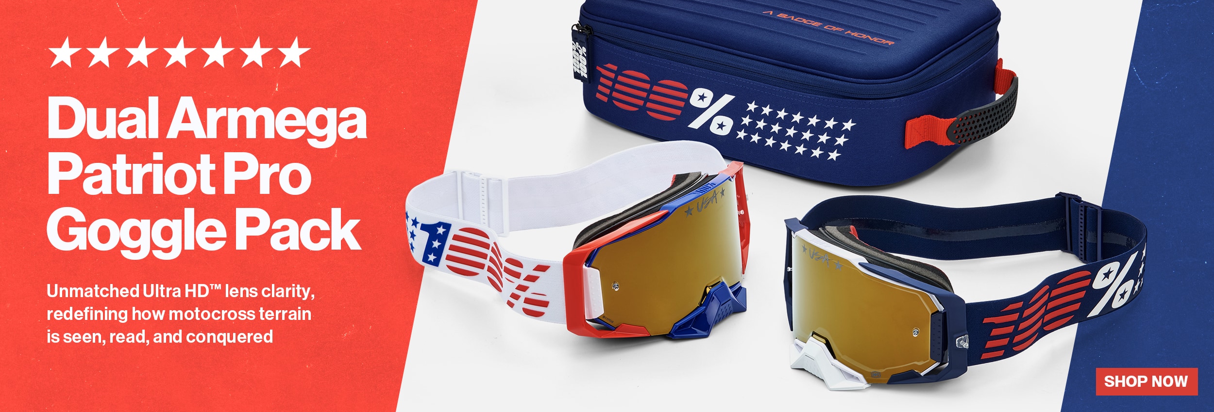 100% Dual Armega Patriot Pro Goggle Pack