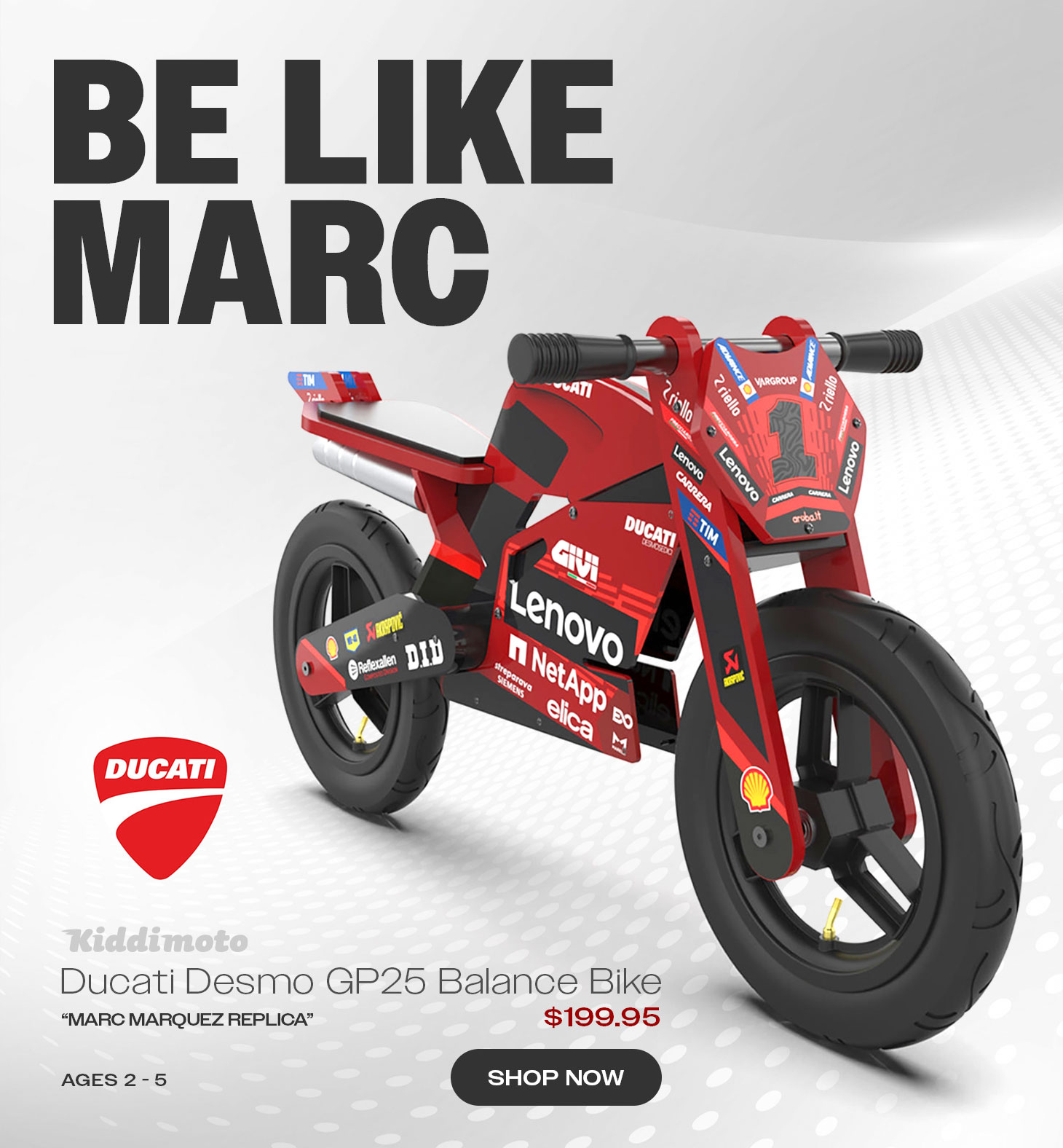 Kiddimoto Ducati GP25 balance bike