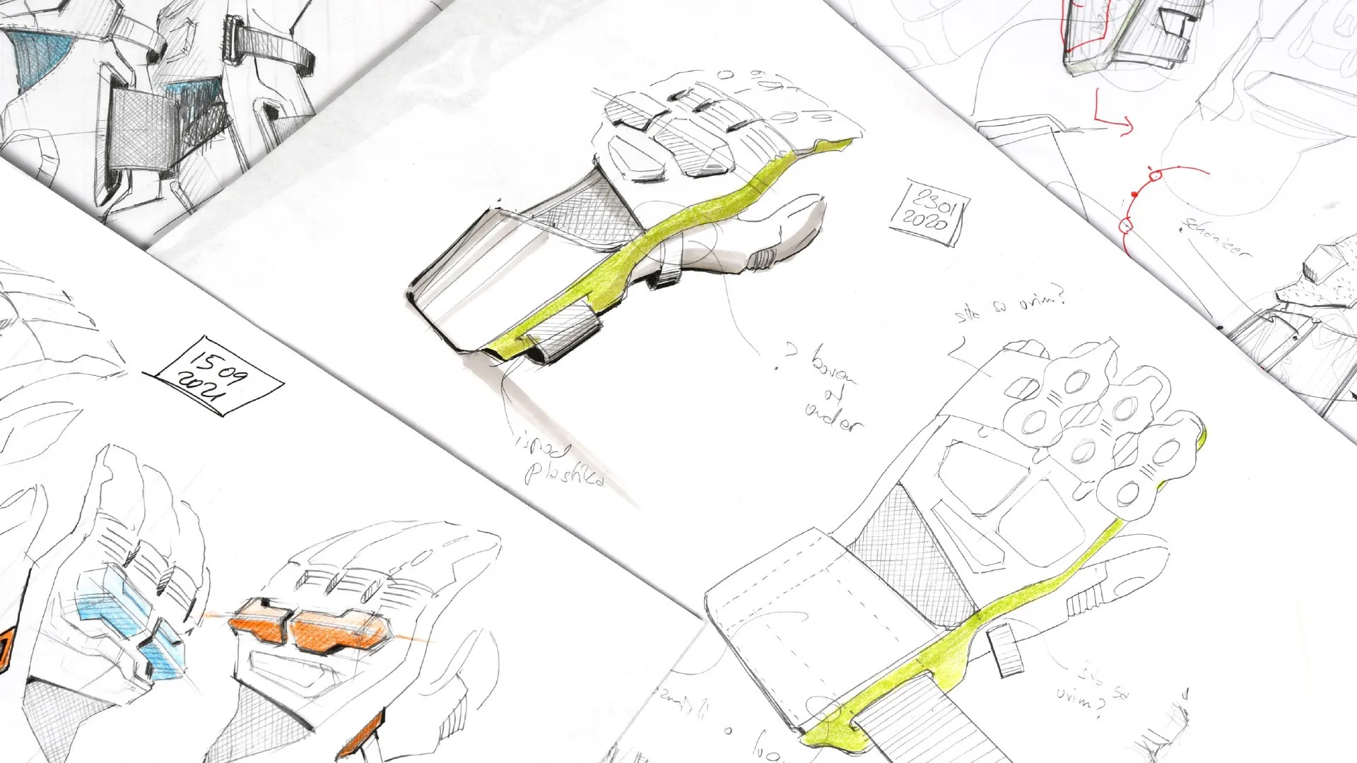 MACNA motorcycle gear design sketches