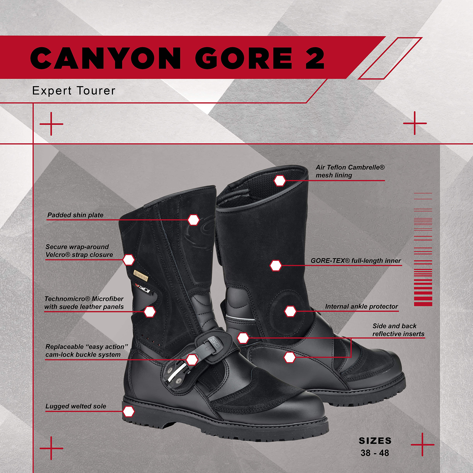 Motorcycle Boots SIDI Canyon Gore
2 Black - Men\'s Size 9.5 SIDI Canyon 2 Gore-Tex Black: MOTO-D Racing main image 2