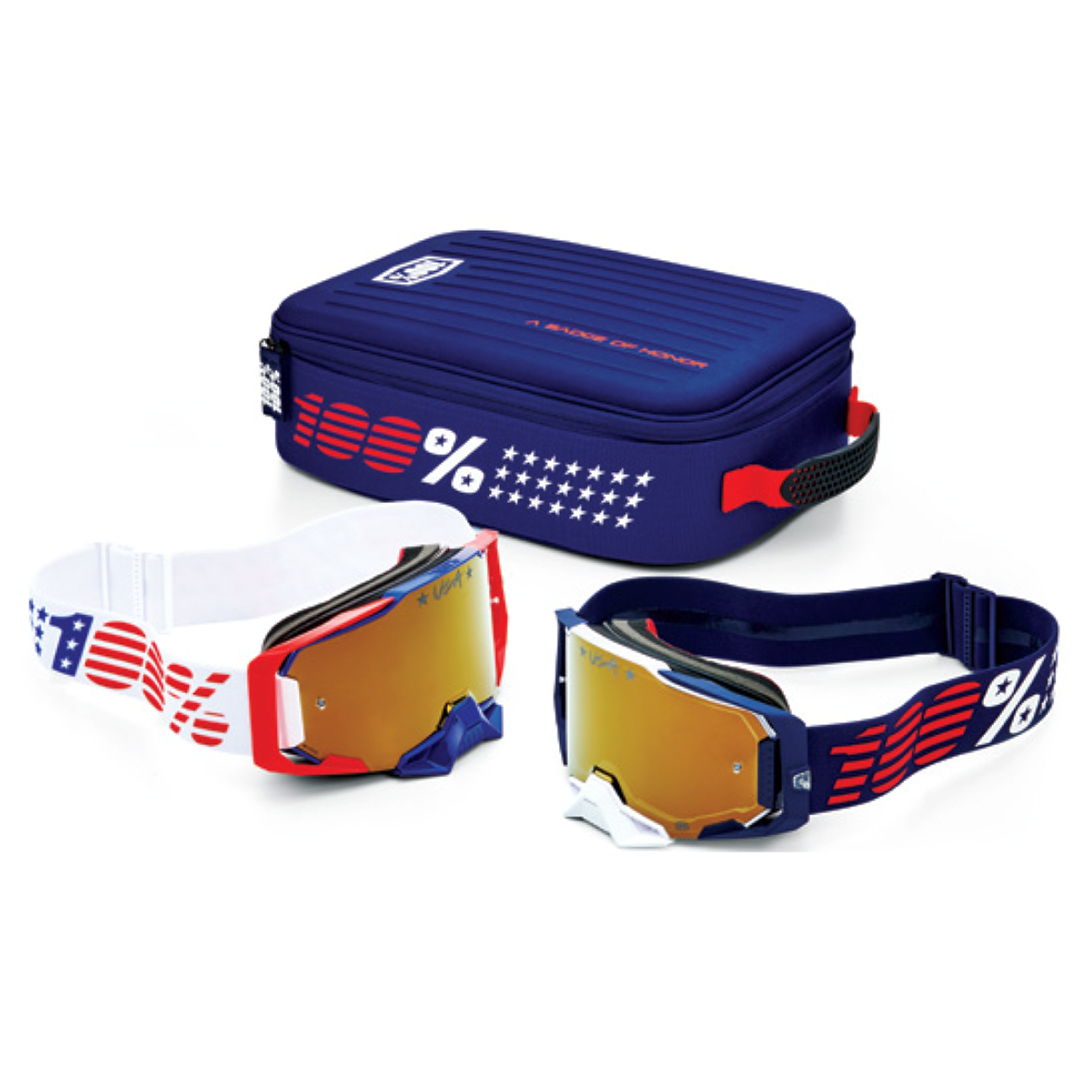 100% Dual Armega Patriot Pro Goggle Pack - Helmet House