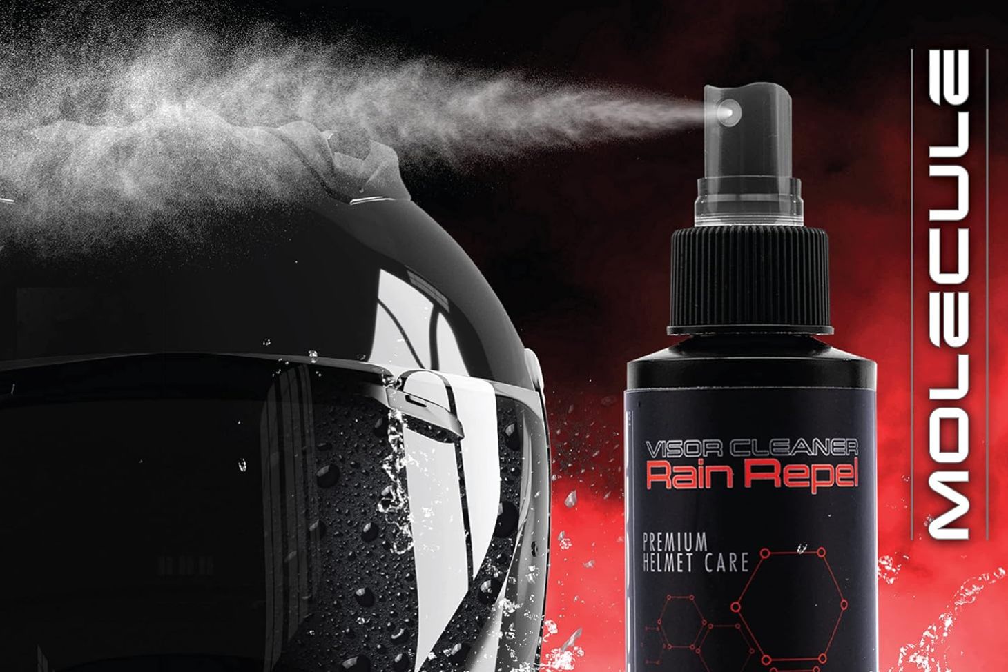 Molecule Helmet Visor Cleaner Rain Repel 4 oz Sprayer